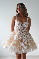 Cinderella Dresses 1*DONE SAMPLE A1347 MINI NUDE/OFF WHIE - LAD