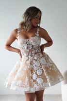 Cinderella Dresses 1*DONE SAMPLE A1347 MINI NUDE/OFF WHIE - LAD