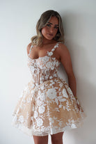 Cinderella Dresses 1*DONE SAMPLE A1347 MINI NUDE/OFF WHIE - LAD
