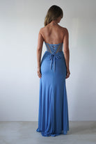 Robyn Draped Fitted Stapless Gown | Blue - Oh Hello Clothing