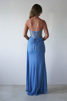 Robyn Draped Fitted Stapless Gown | Blue - Oh Hello Clothing