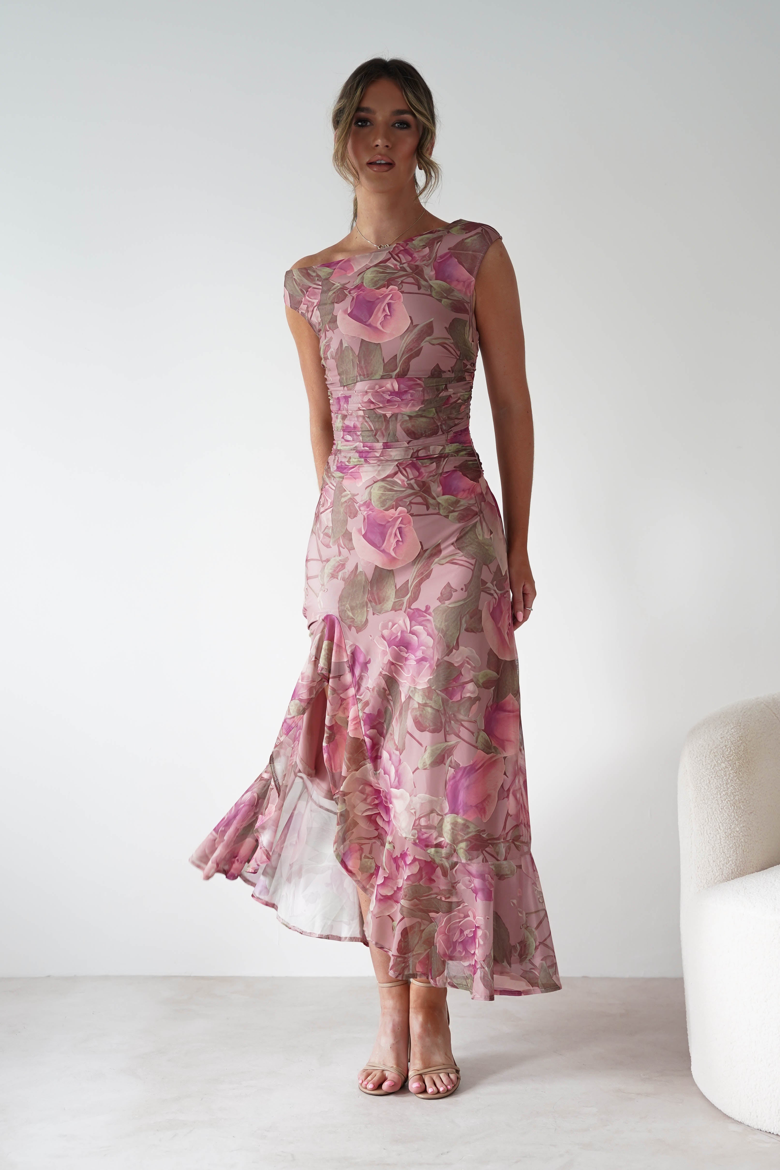 sasha Dresses 1*DONE-SASHA-64586D08-BLUSH FLORAL MAXI DRESS