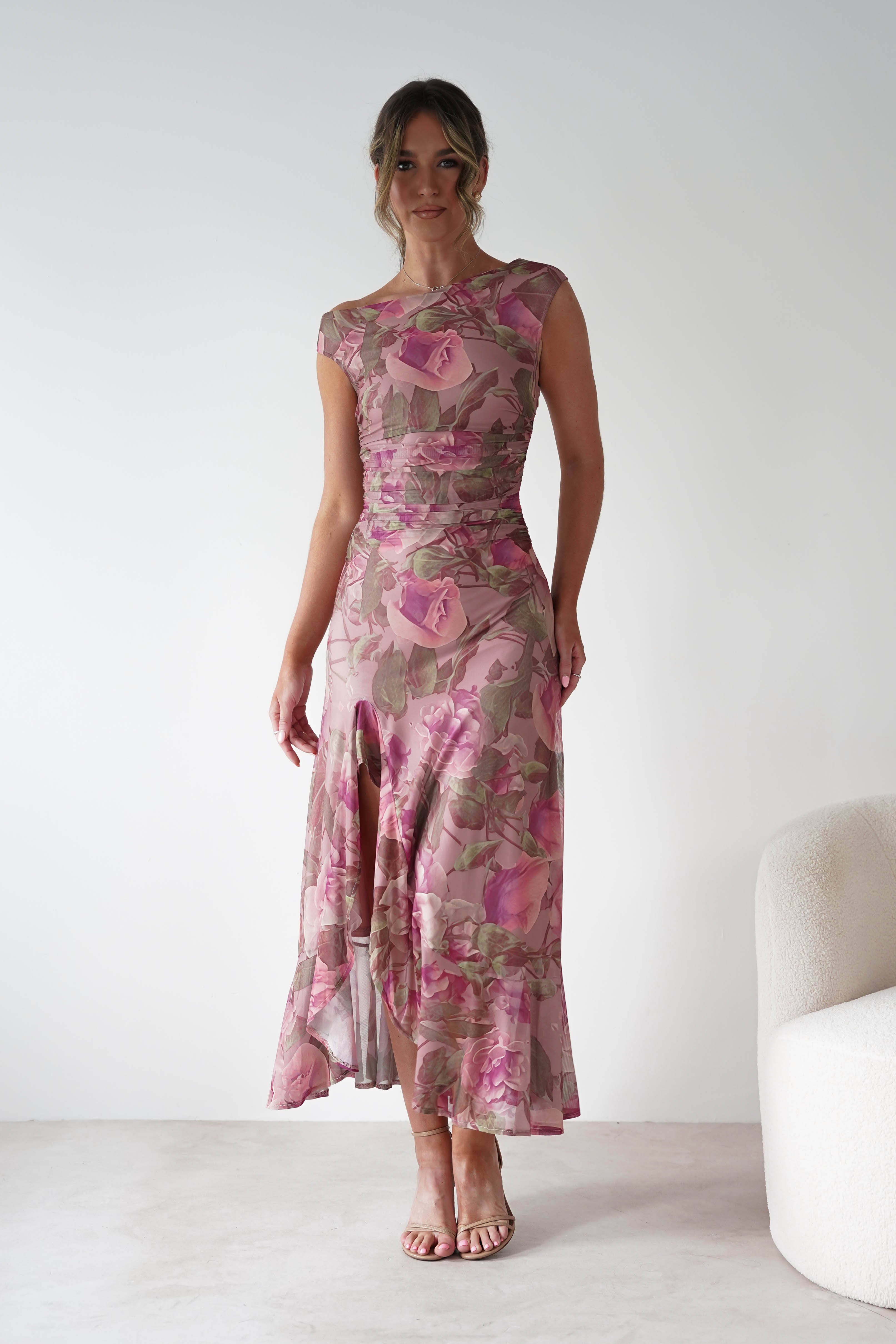 sasha Dresses 1*DONE-SASHA-64586D08-BLUSH FLORAL MAXI DRESS