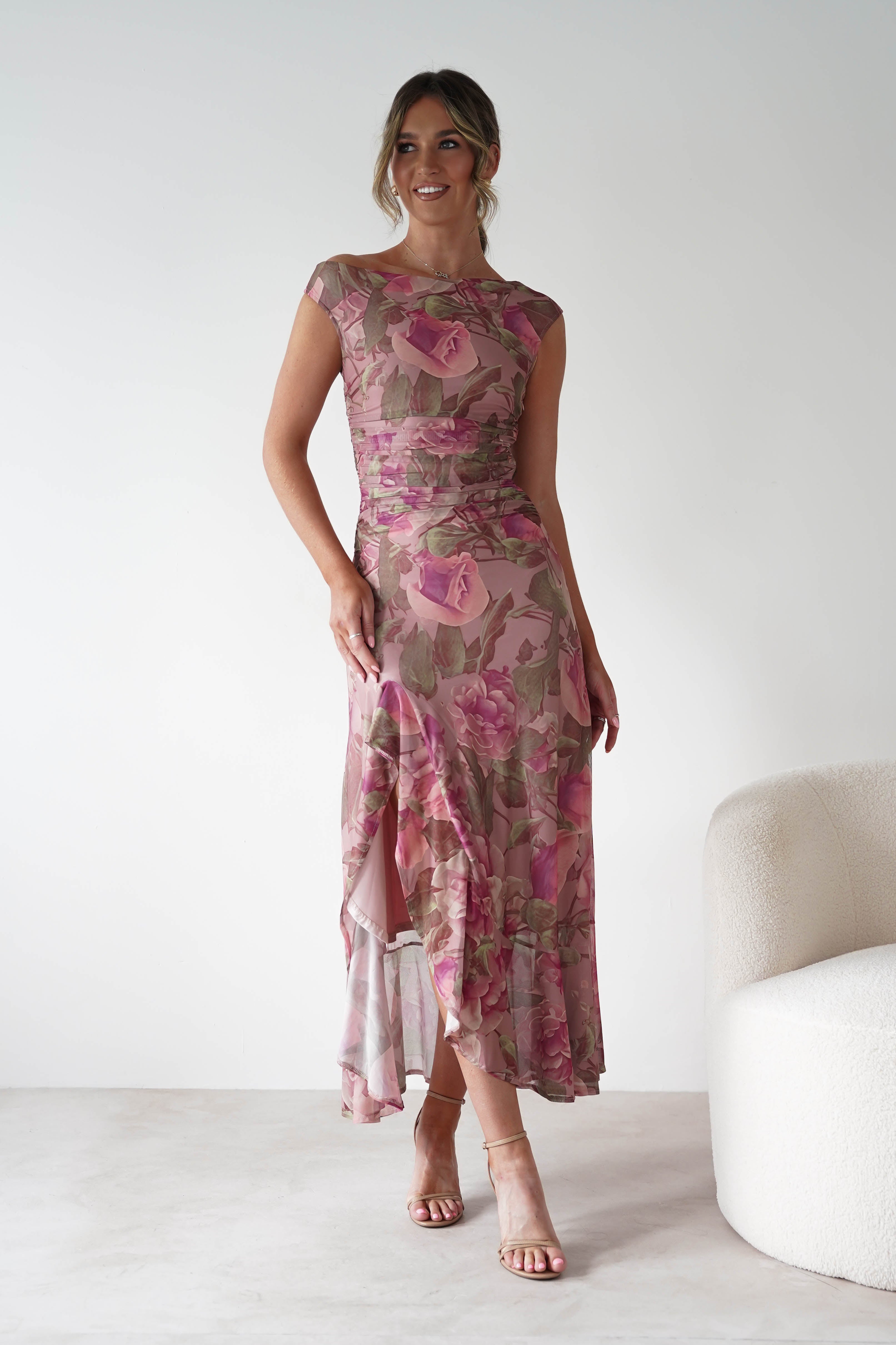 sasha Dresses 1*DONE-SASHA-64586D08-BLUSH FLORAL MAXI DRESS