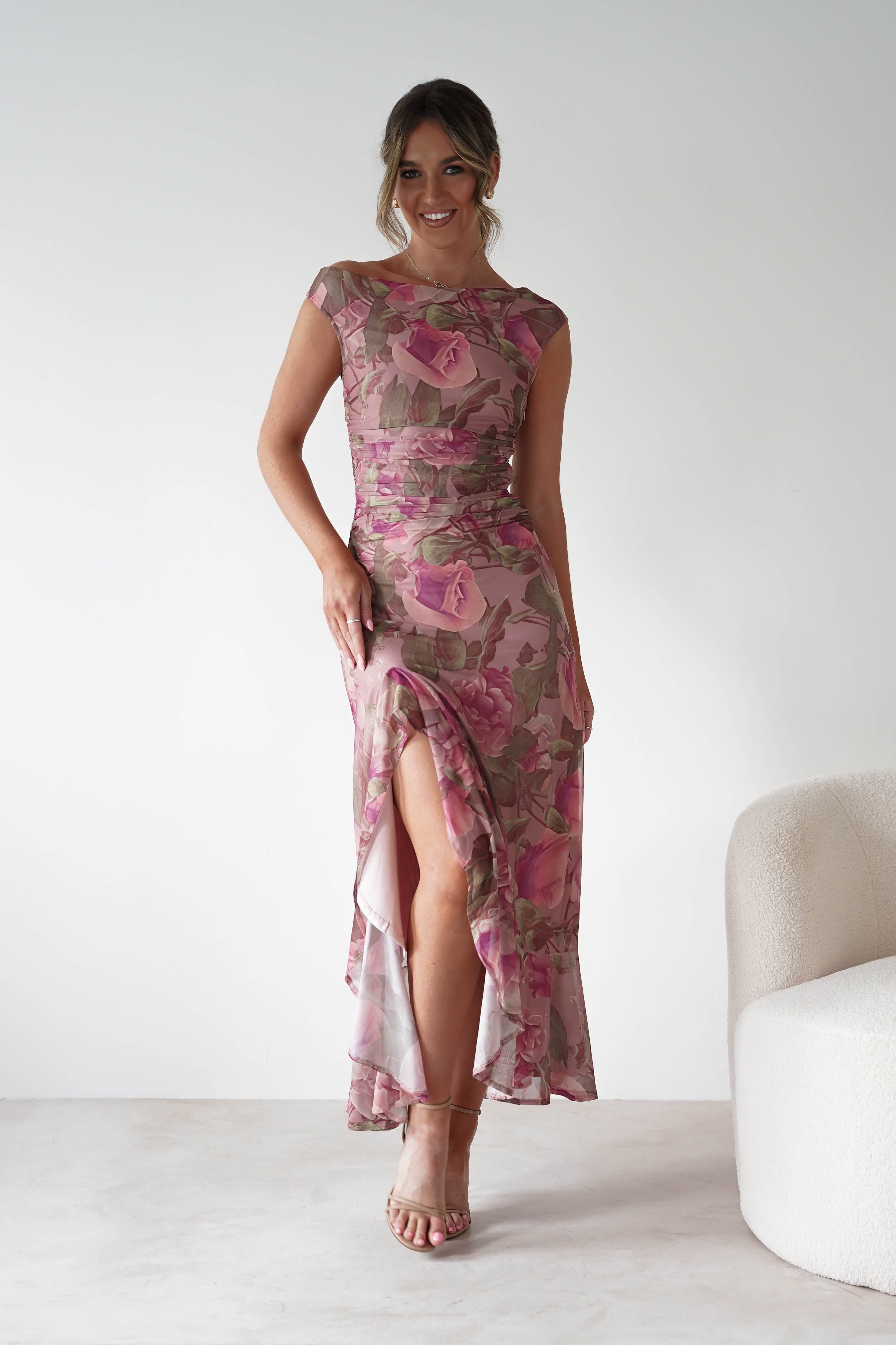 sasha Dresses 1*DONE-SASHA-64586D08-BLUSH FLORAL MAXI DRESS