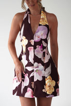 Sasha Dresses 1*DONE-SASHA-BROO91D130H-BROWN FLORAL MINI DRESS