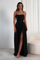 Shantal Satin Gown | Black - Oh Hello Clothing