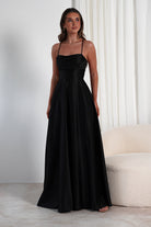 Shantal Satin Gown | Black - Oh Hello Clothing