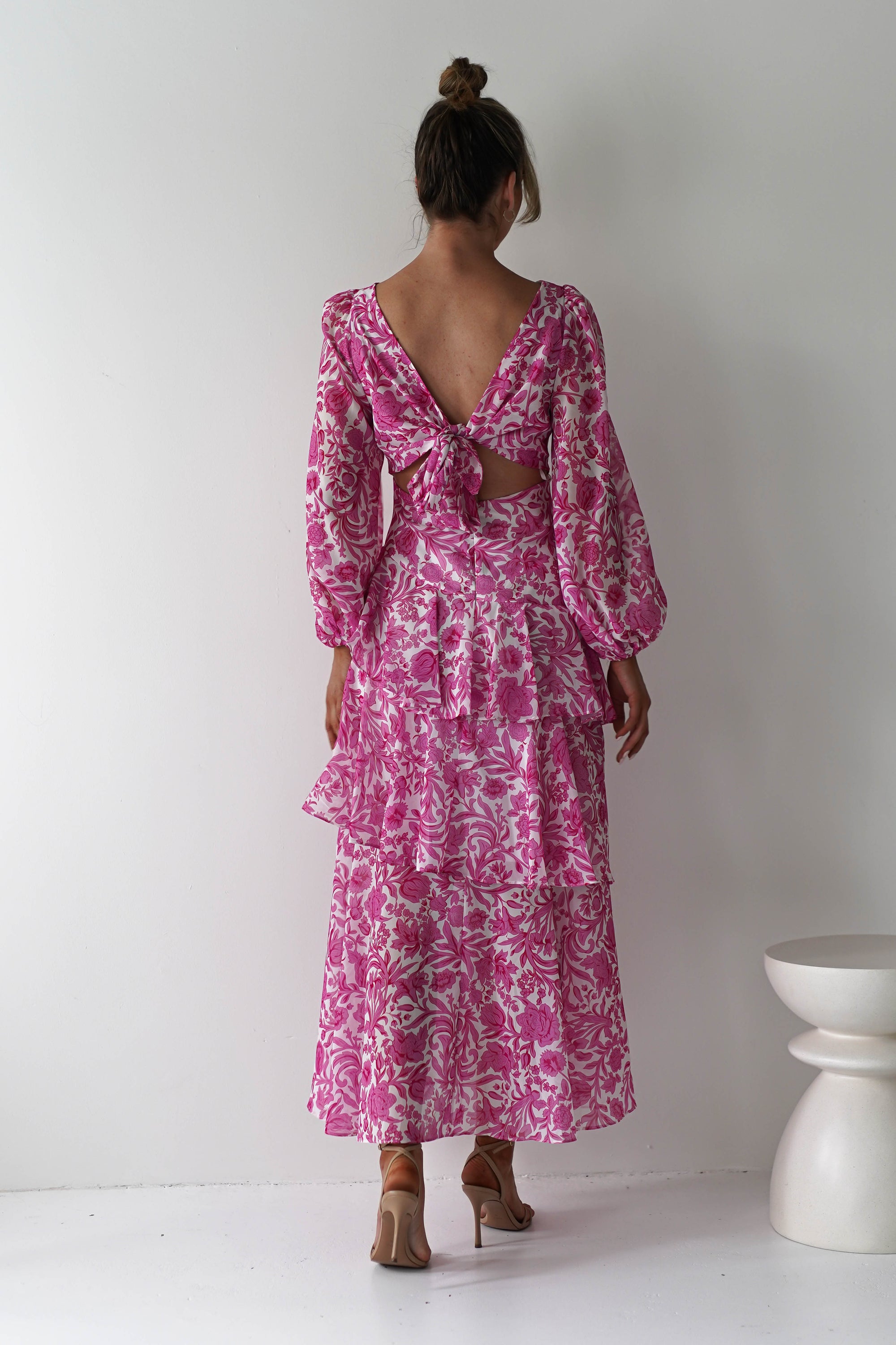 Tammie Long Sleeve Maxi Dress | Pink Floral | Oh Hello Clothing | XS (6)