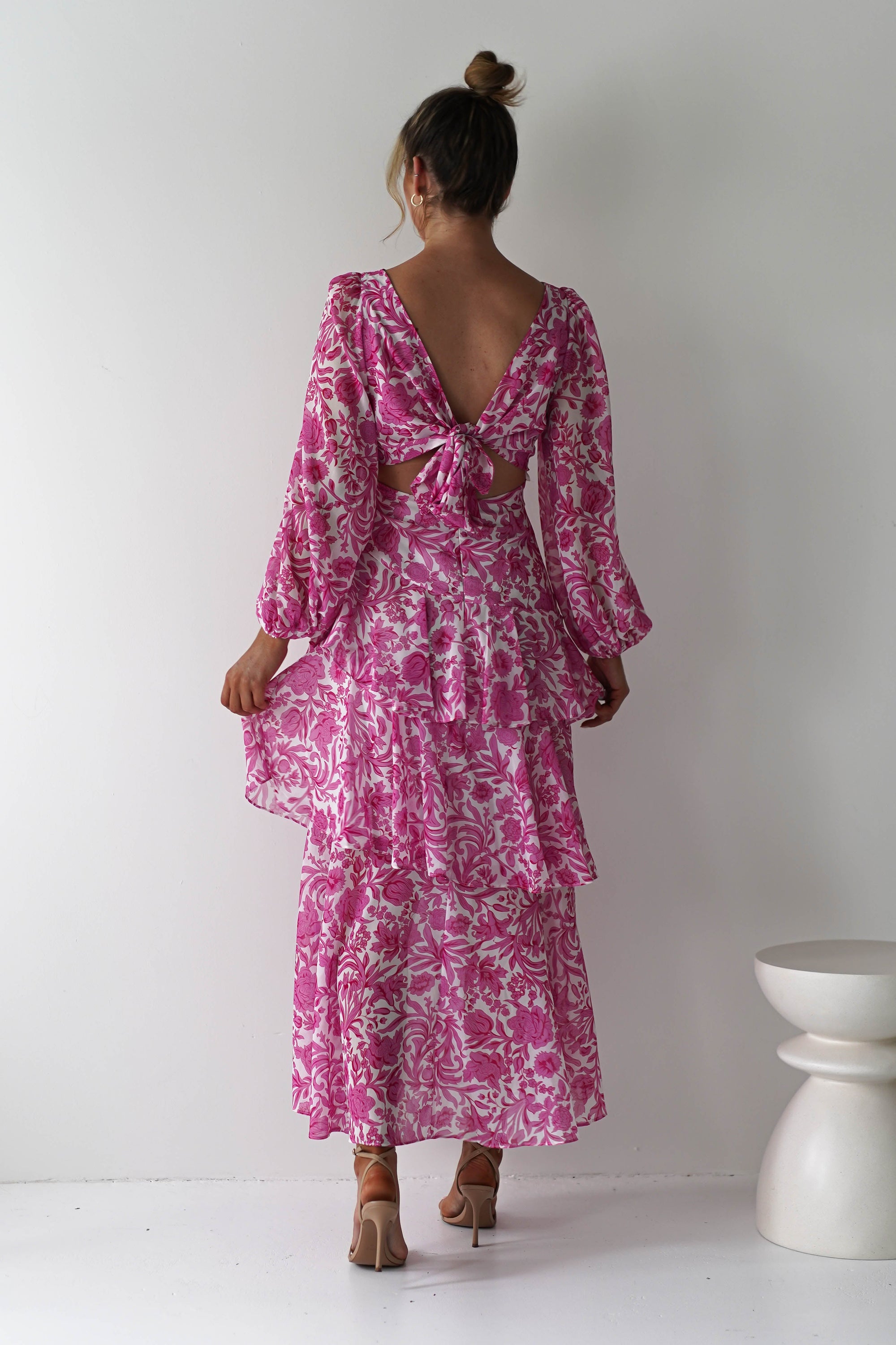 Tammie Long Sleeve Maxi Dress | Pink Floral | Oh Hello Clothing | XS (6)