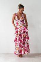 SASHA Dresses 1* DONE SR0245BB38 PINK MAXI LIKE KARLIE - COTTON