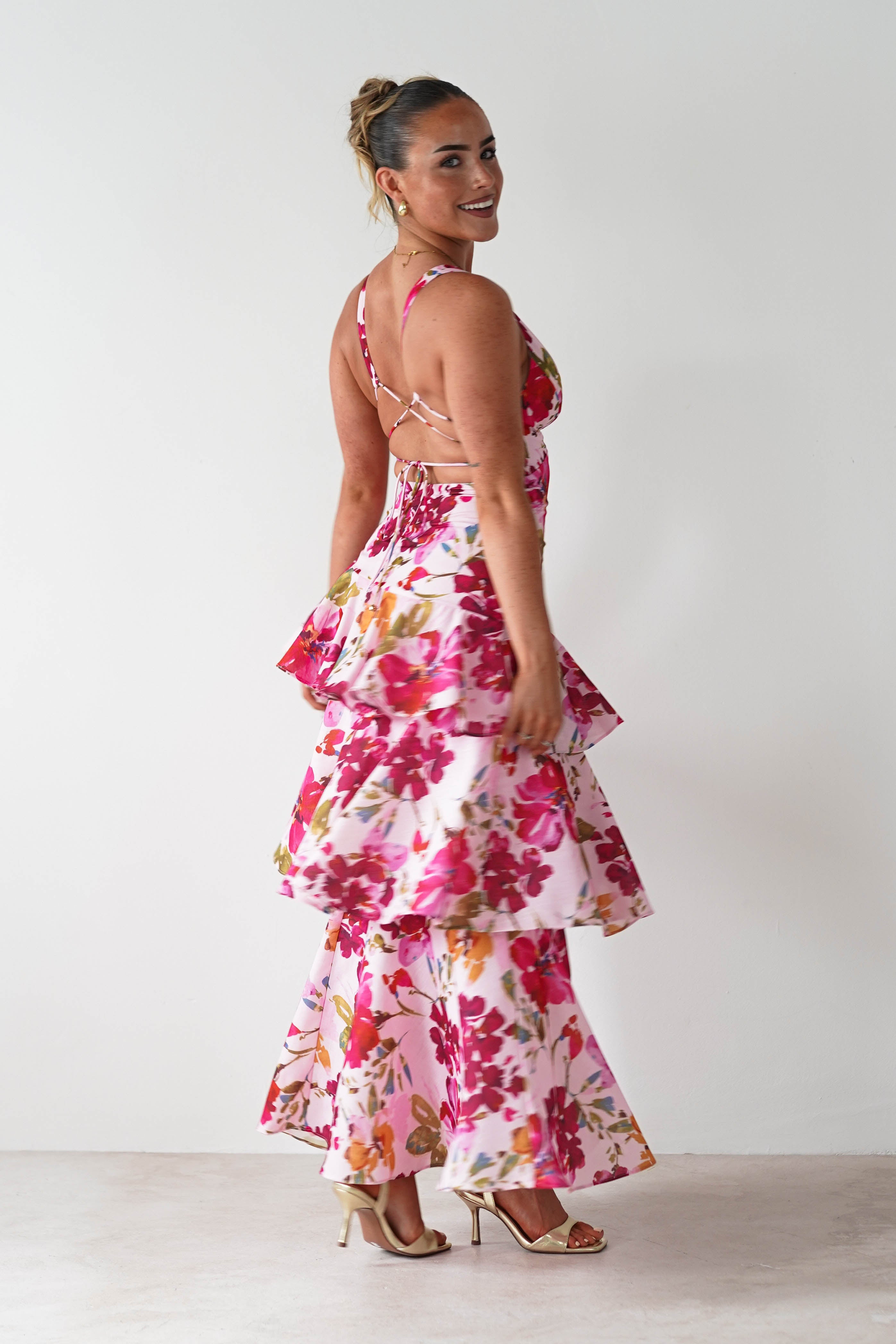 SASHA Dresses 1* DONE SR0245BB38 PINK MAXI LIKE KARLIE - COTTON