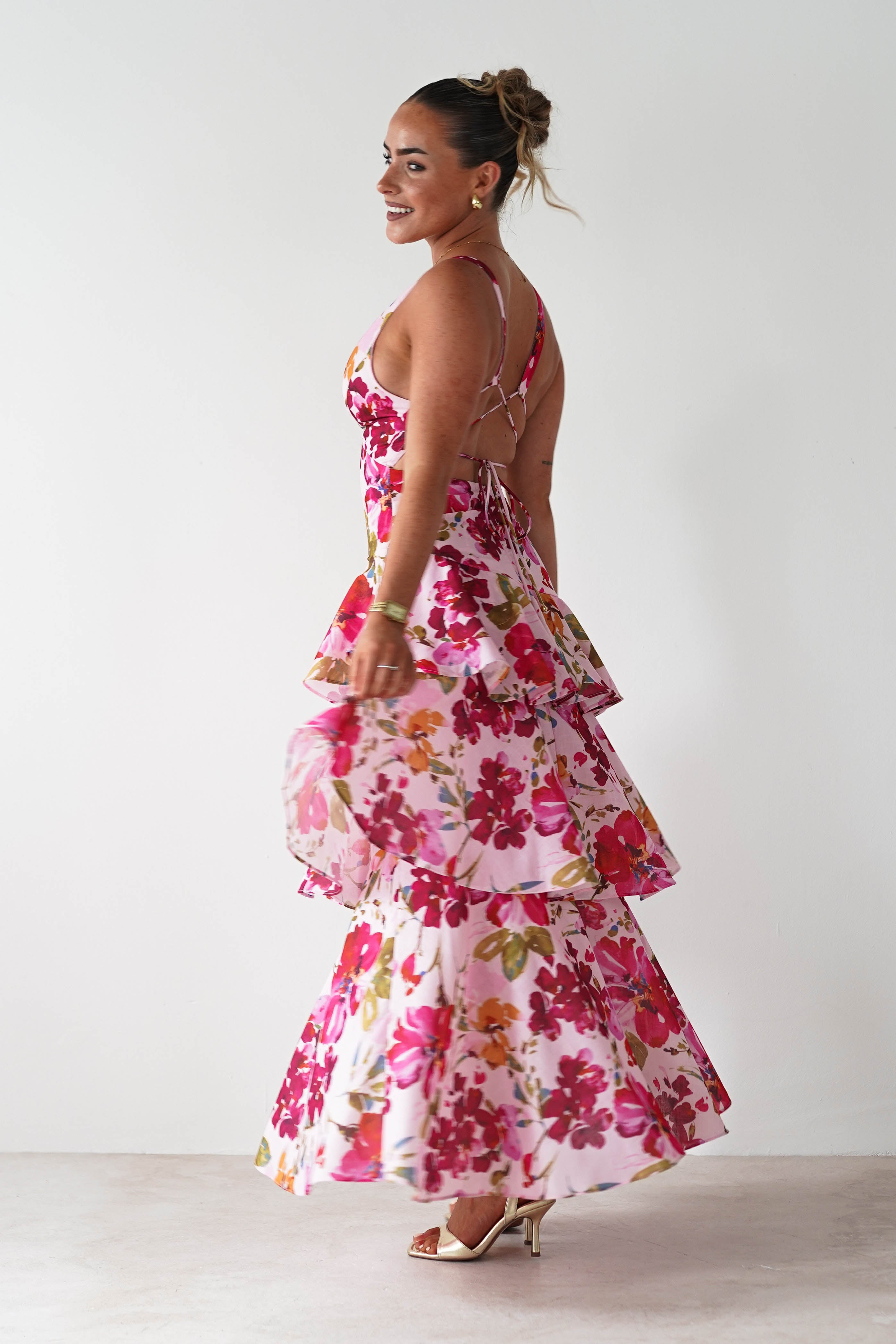 SASHA Dresses 1* DONE SR0245BB38 PINK MAXI LIKE KARLIE - COTTON