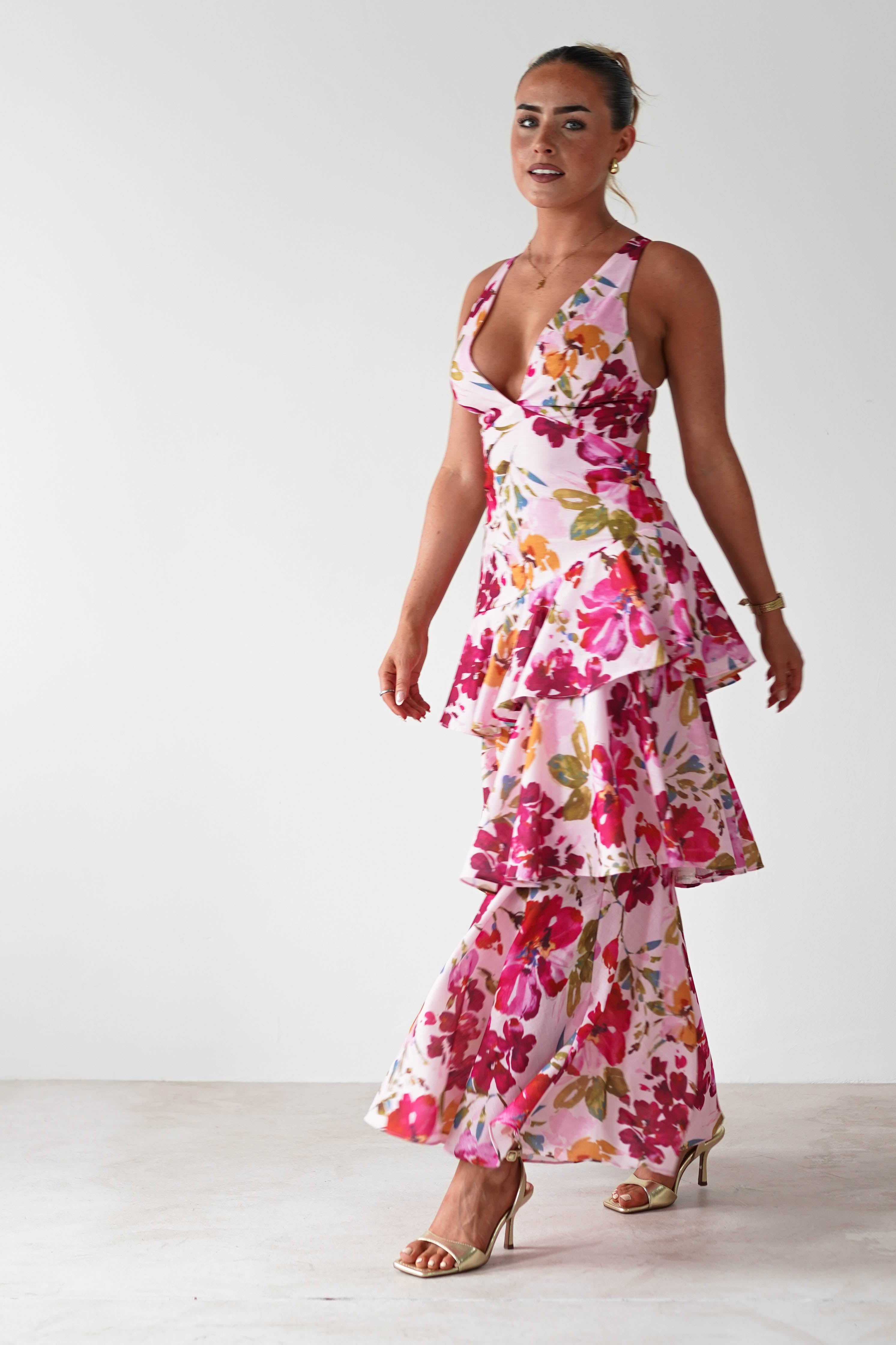 SASHA Dresses 1* DONE SR0245BB38 PINK MAXI LIKE KARLIE - COTTON