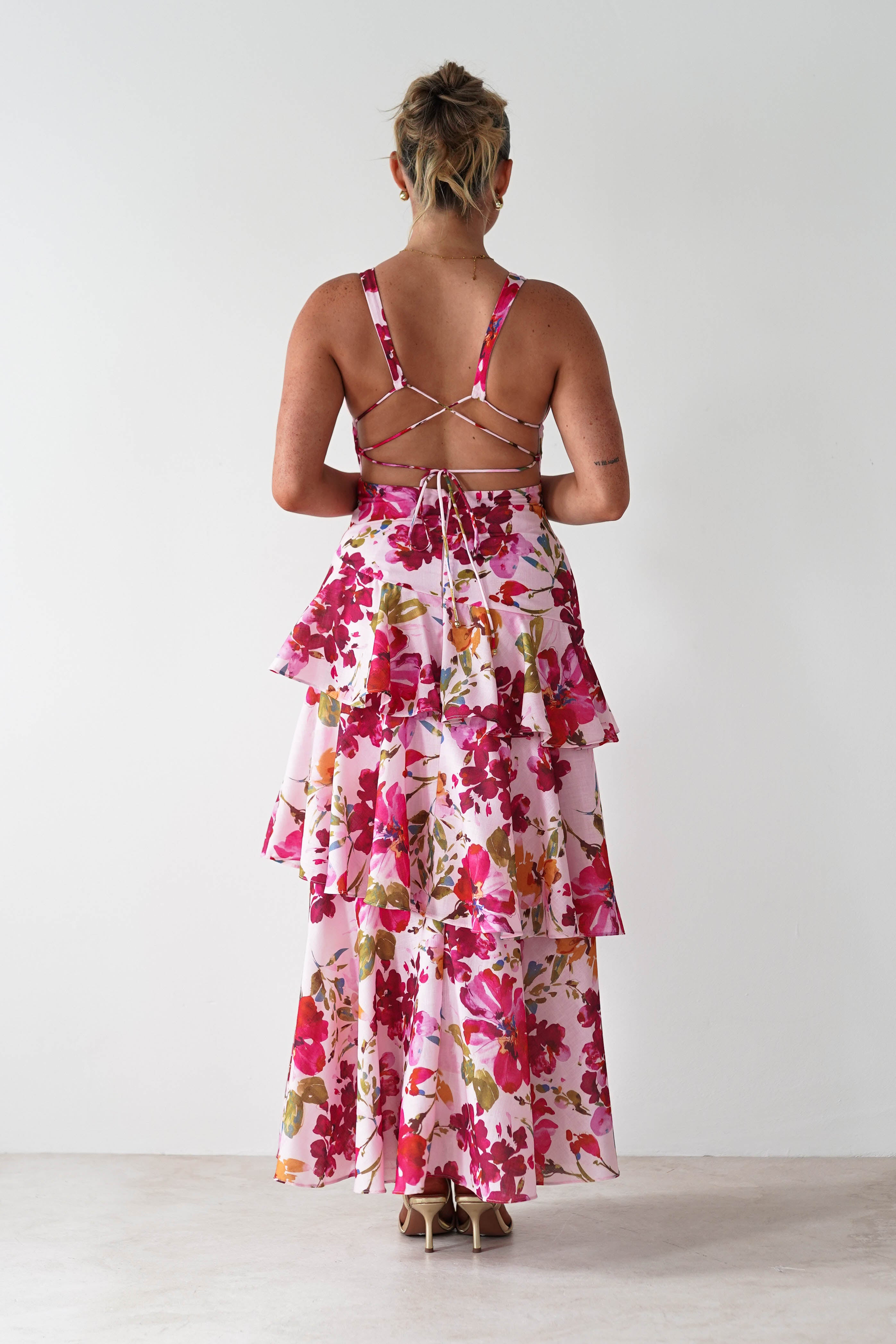 SASHA Dresses 1* DONE SR0245BB38 PINK MAXI LIKE KARLIE - COTTON