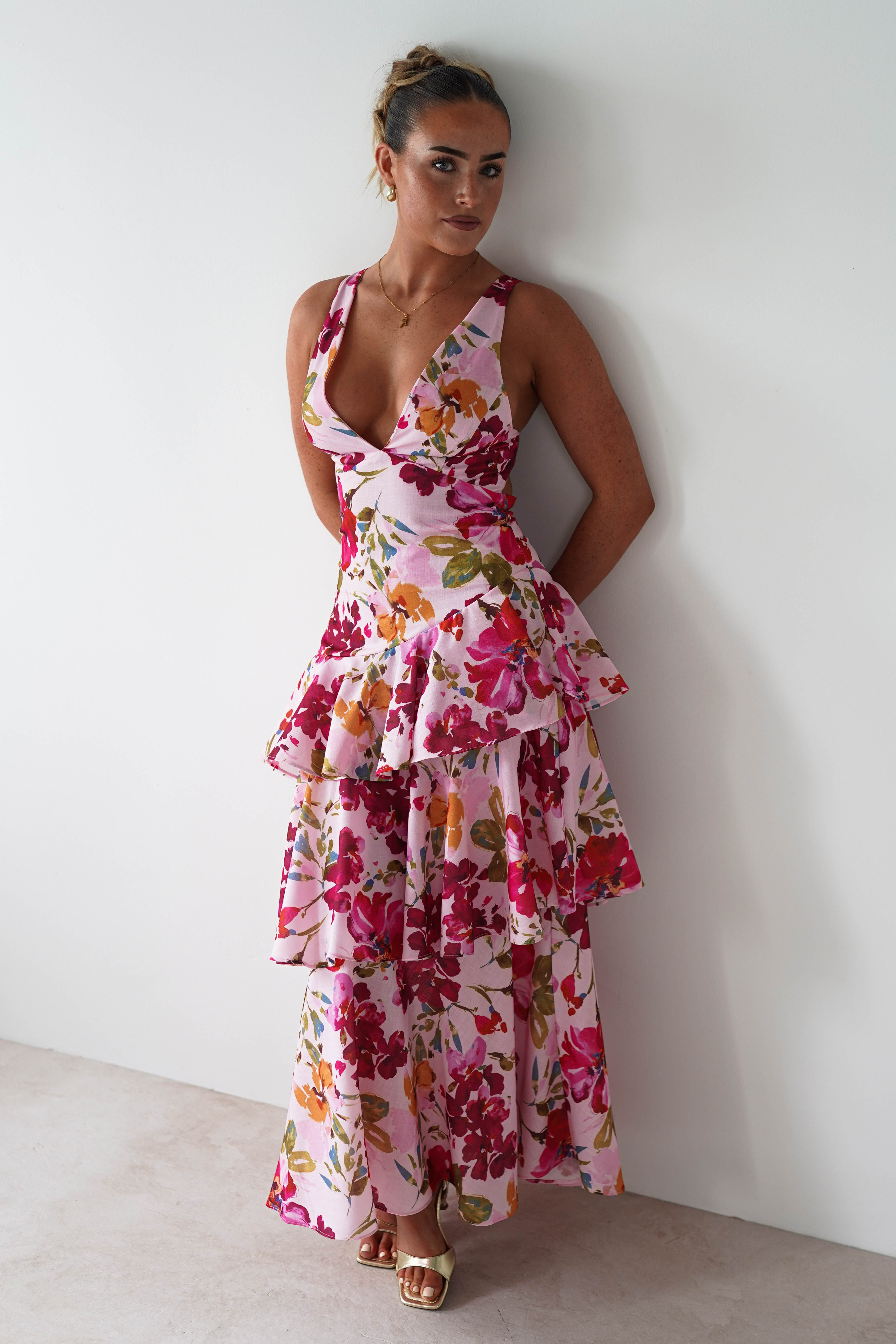 SASHA Dresses 1* DONE SR0245BB38 PINK MAXI LIKE KARLIE - COTTON