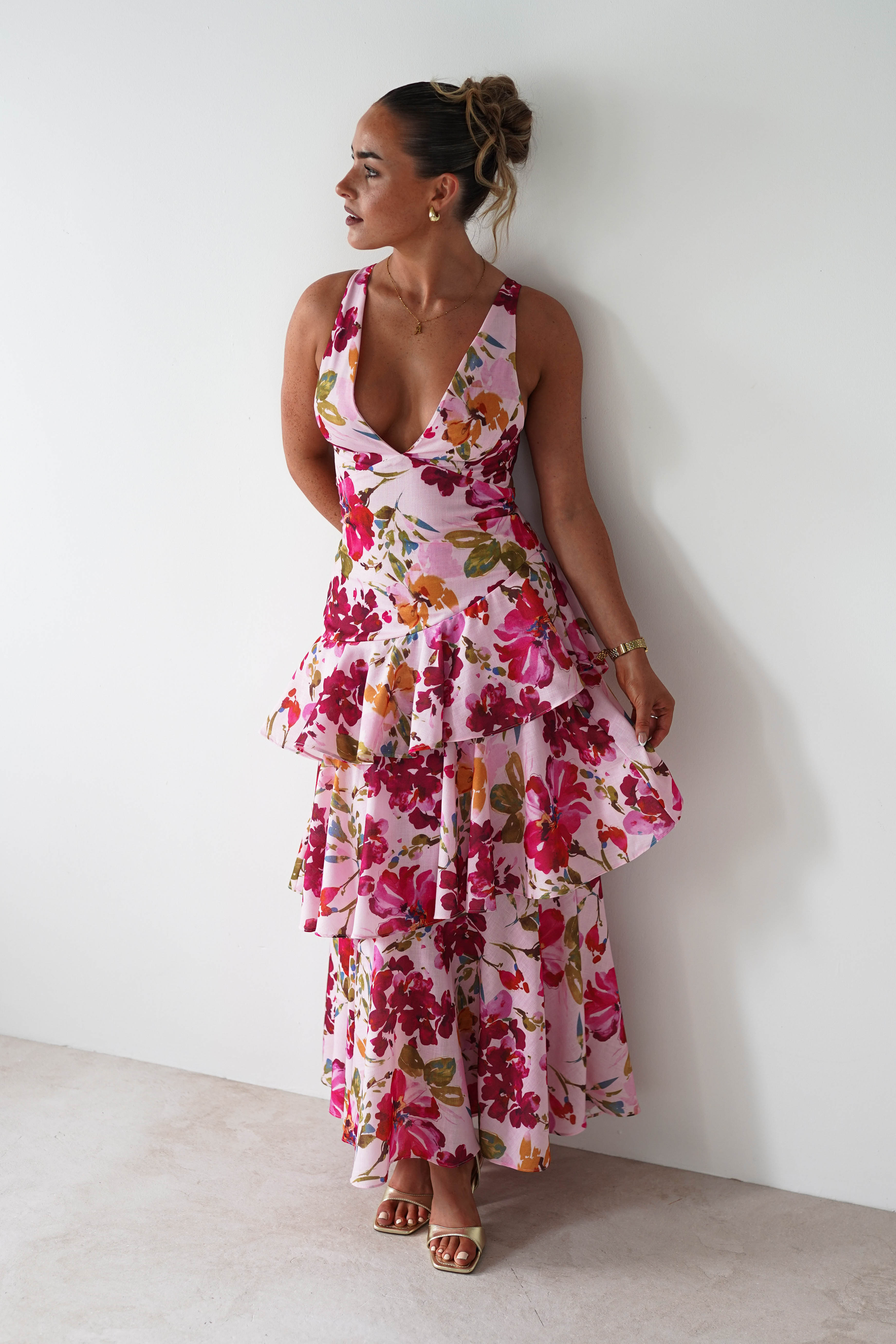 SASHA Dresses 1* DONE SR0245BB38 PINK MAXI LIKE KARLIE - COTTON