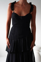 Victoria Ruffle Midaxi  | Black - Oh Hello Clothing