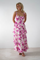 Emory Ruffle Flower Print Midaxi | Pink Print - Oh Hello Clothing