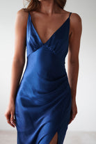 Pareesa Soft Satin Maxi Dress | Navy - Oh Hello Clothing
