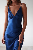 Pareesa Soft Satin Maxi Dress | Navy - Oh Hello Clothing
