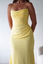 Cinderella Wedding Guest Dresses 1*DONE-T702 Caterina Strapless Maxi Dress yellow