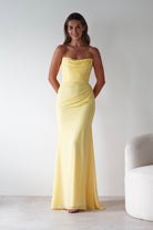 Cinderella Wedding Guest Dresses 1*DONE-T702 Caterina Strapless Maxi Dress yellow