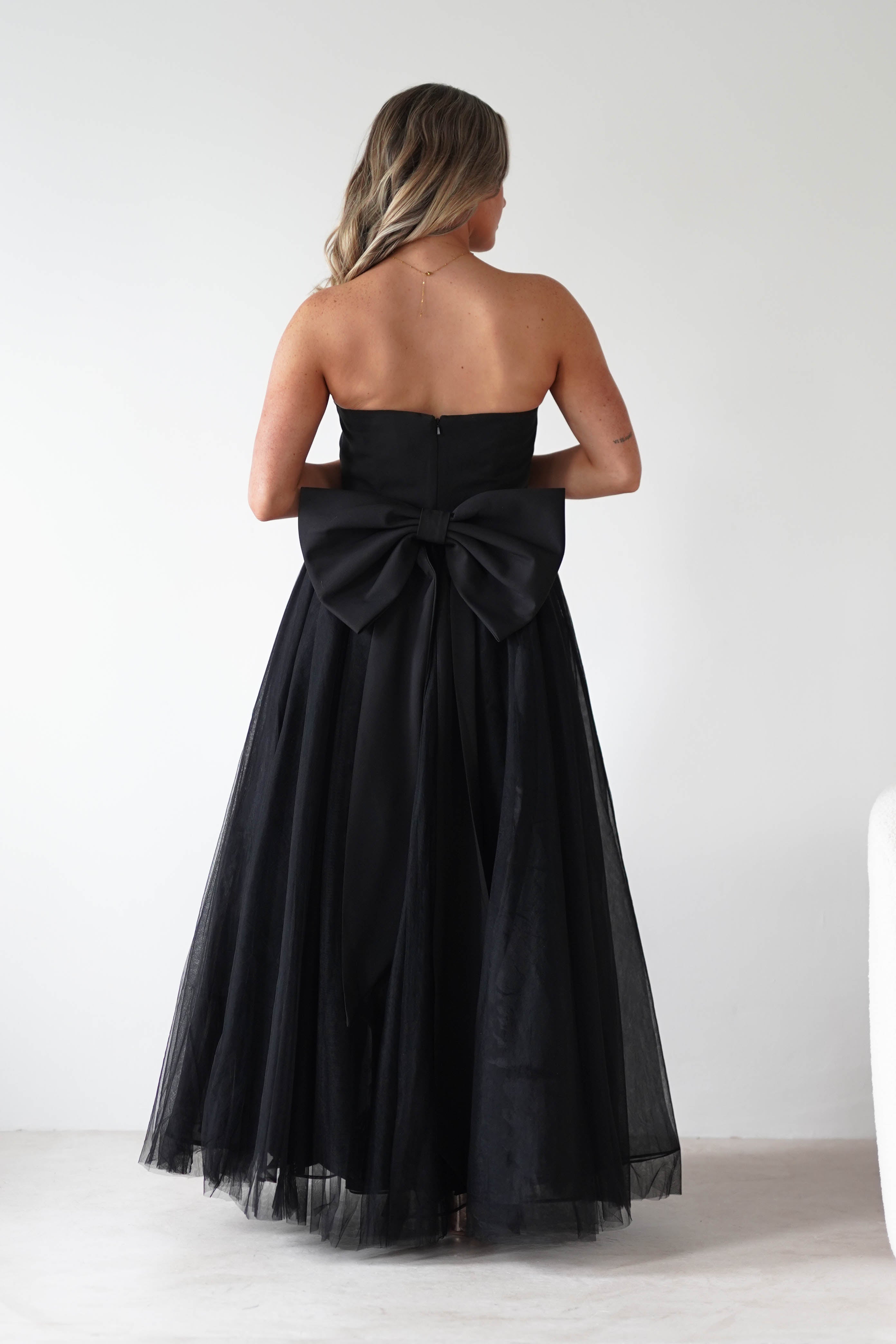 Cinderella Debs & Prom Dresses 1 *DONE T712 BLACK BOW GOWN - LAD