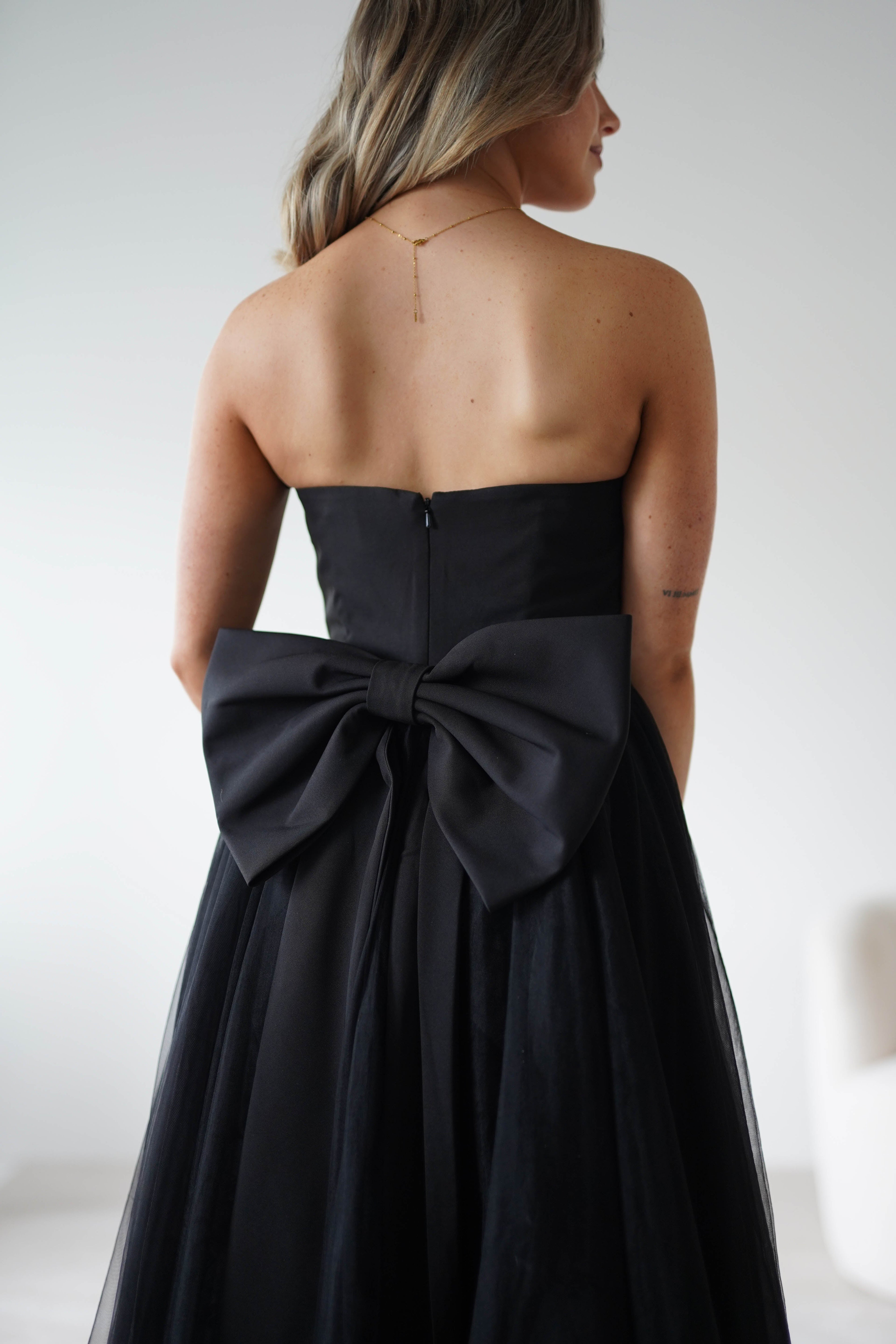 Cinderella Debs & Prom Dresses 1 *DONE T712 BLACK BOW GOWN - LAD