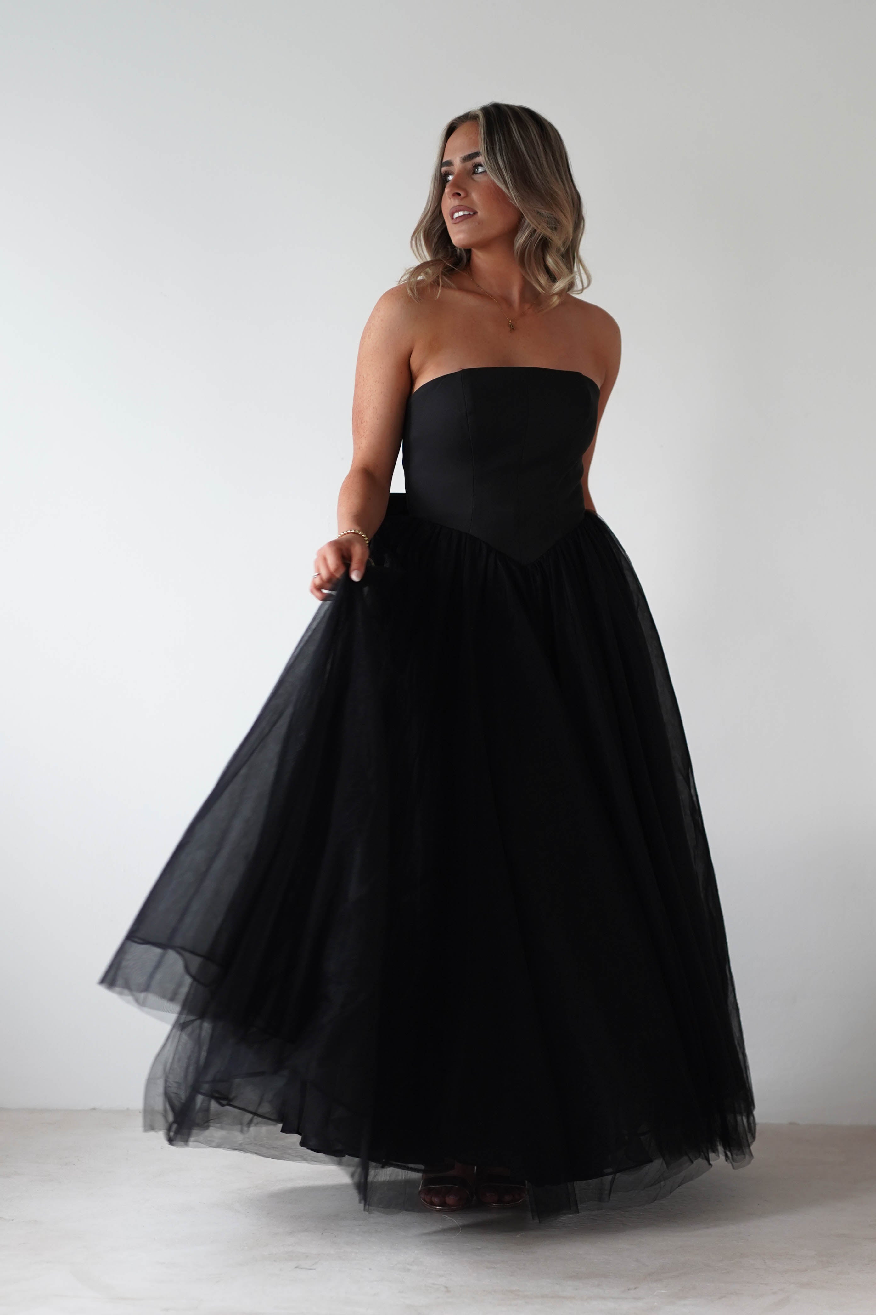 Cinderella Debs & Prom Dresses 1 *DONE T712 BLACK BOW GOWN - LAD