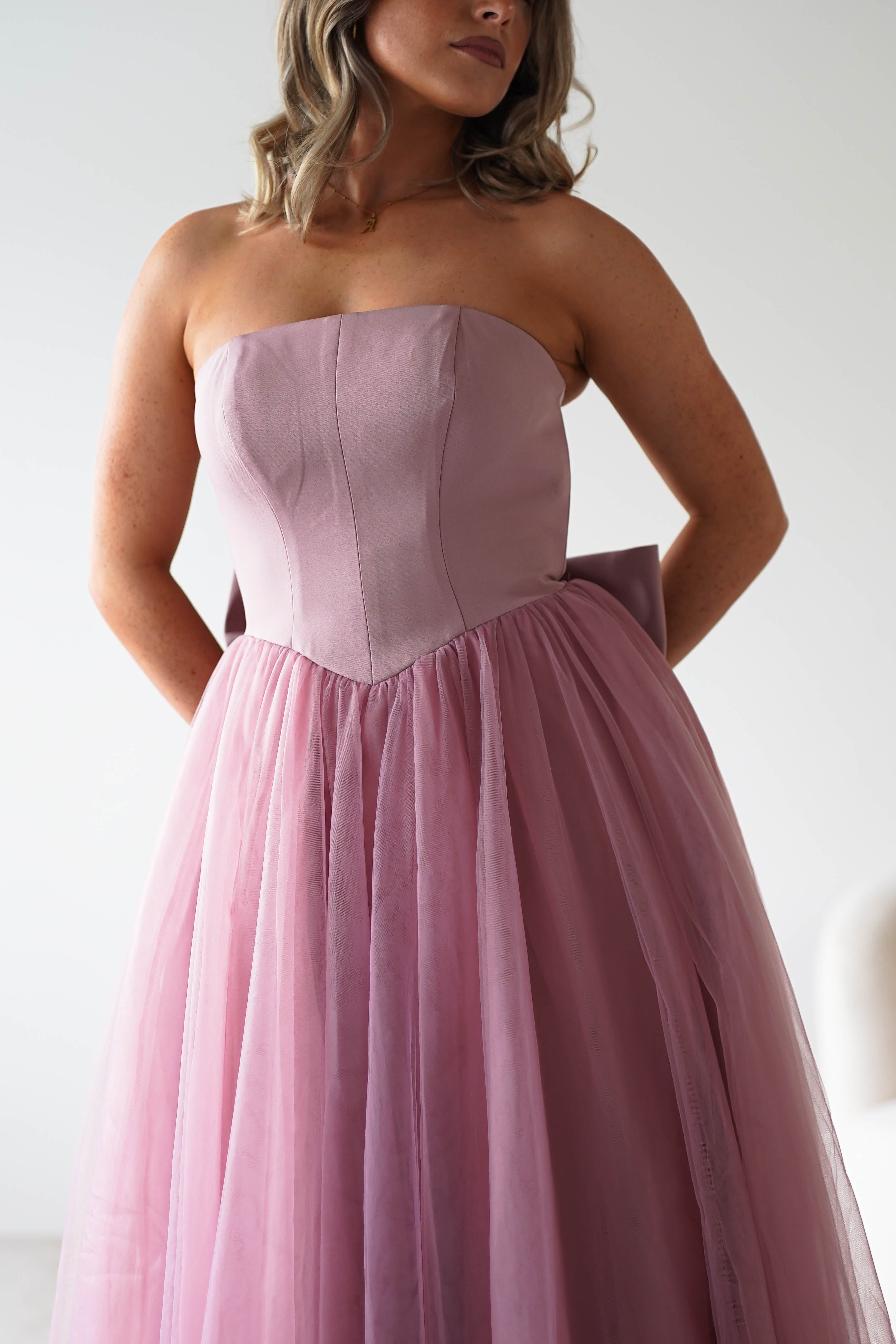Cinderella Debs & Prom Dresses 1 *DONE T712 PINK BOW GOWN - LAD