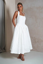 Margot Textured Midaxi  | White - Oh Hello Clothing