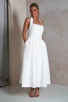Margot Textured Midaxi  | White - Oh Hello Clothing