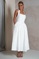 Margot Textured Midaxi  | White - Oh Hello Clothing