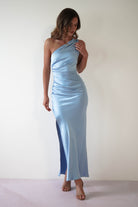 Thessy Soft Satin Maxi Dress | Blue - Oh Hello Clothing