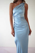 Thessy Soft Satin Maxi Dress | Blue - Oh Hello Clothing