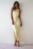 Thessy Soft Satin Maxi Dress | Yellow - Oh Hello Clothing