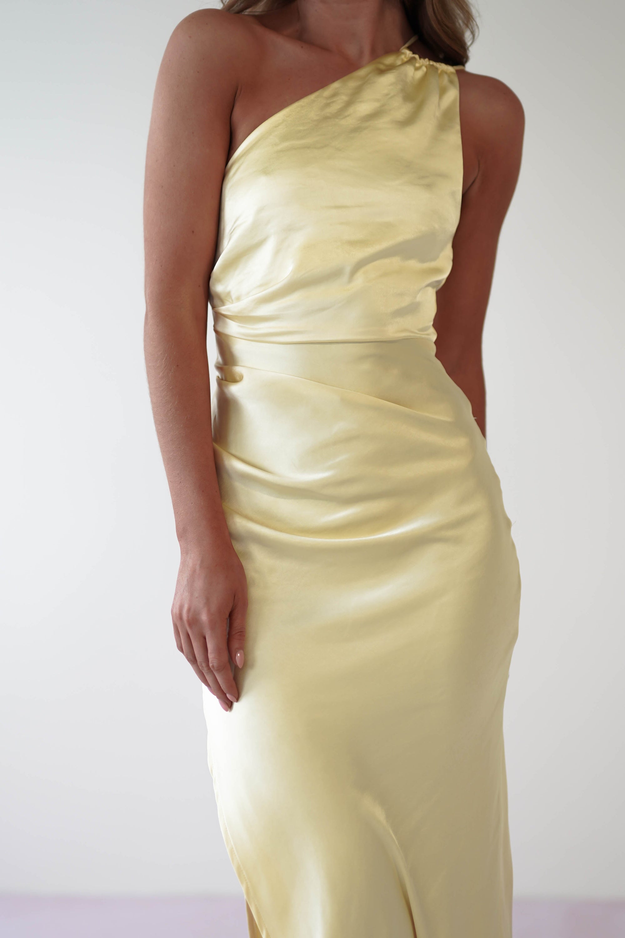 Thessy Soft Satin Maxi Dress | Yellow - Oh Hello Clothing
