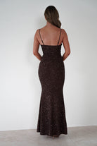 Vera & Lucy Dresses 1*DONE - V&L-15769-BROWN SEQUIN DRESS