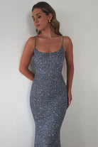 Vera & Lucy Dresses 1*DONE - V&L-15769-SILVER SEQUIN DRESS