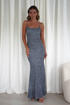 Vera & Lucy Dresses 1*DONE - V&L-15769-SILVER SEQUIN DRESS