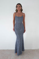 Vera & Lucy Dresses 1*DONE - V&L-15769-SILVER SEQUIN DRESS