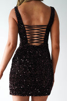 Vera and Lucy Dresses 1*DONE -V&L-15786-BROWN MINI SEQUIN DRESS