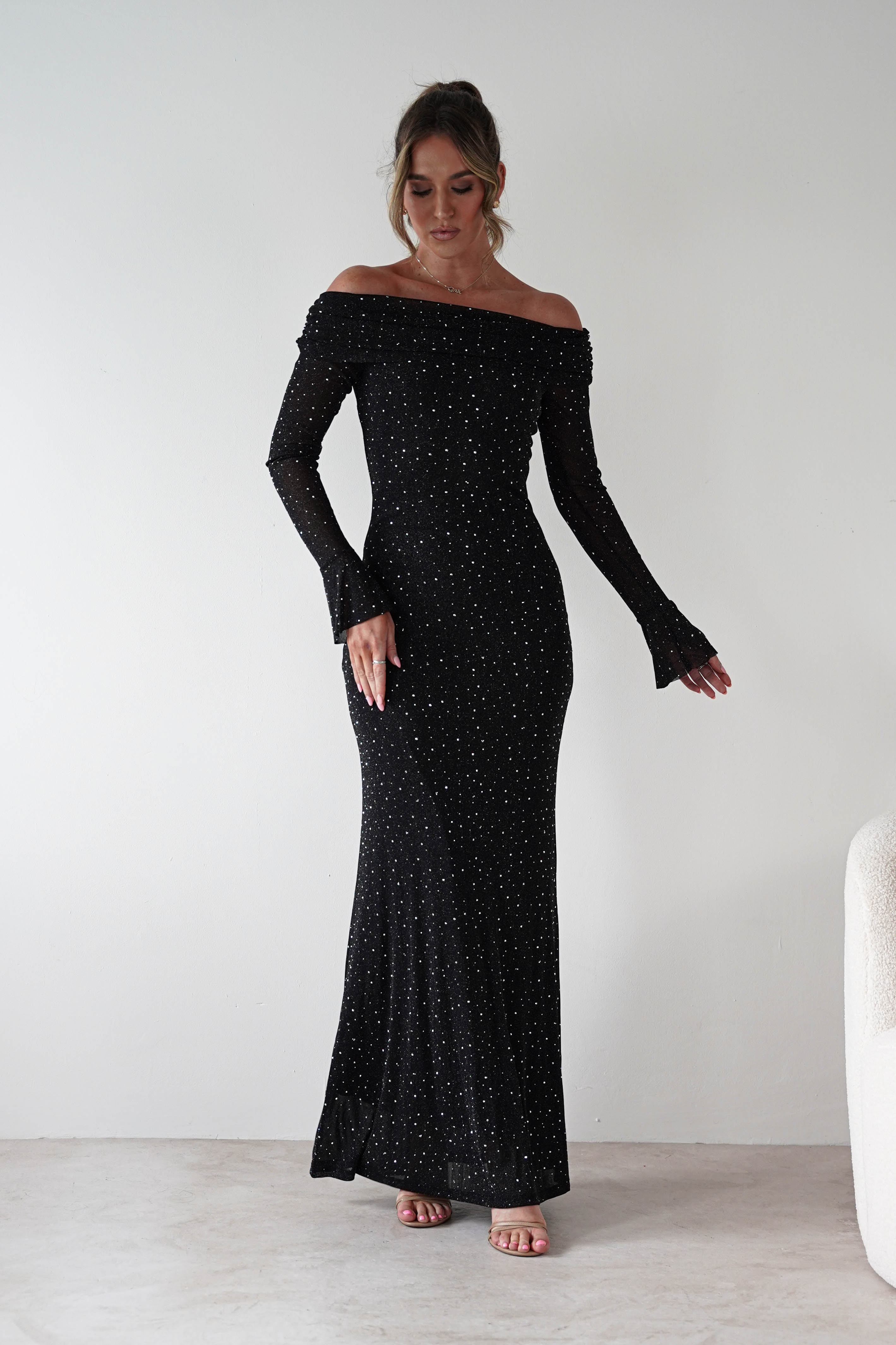 Vera & Lucy Dresses 1*DONE - V&L-23273- SPARKLING RHINESTONE EMBELLISHMENTS LONG DRESS