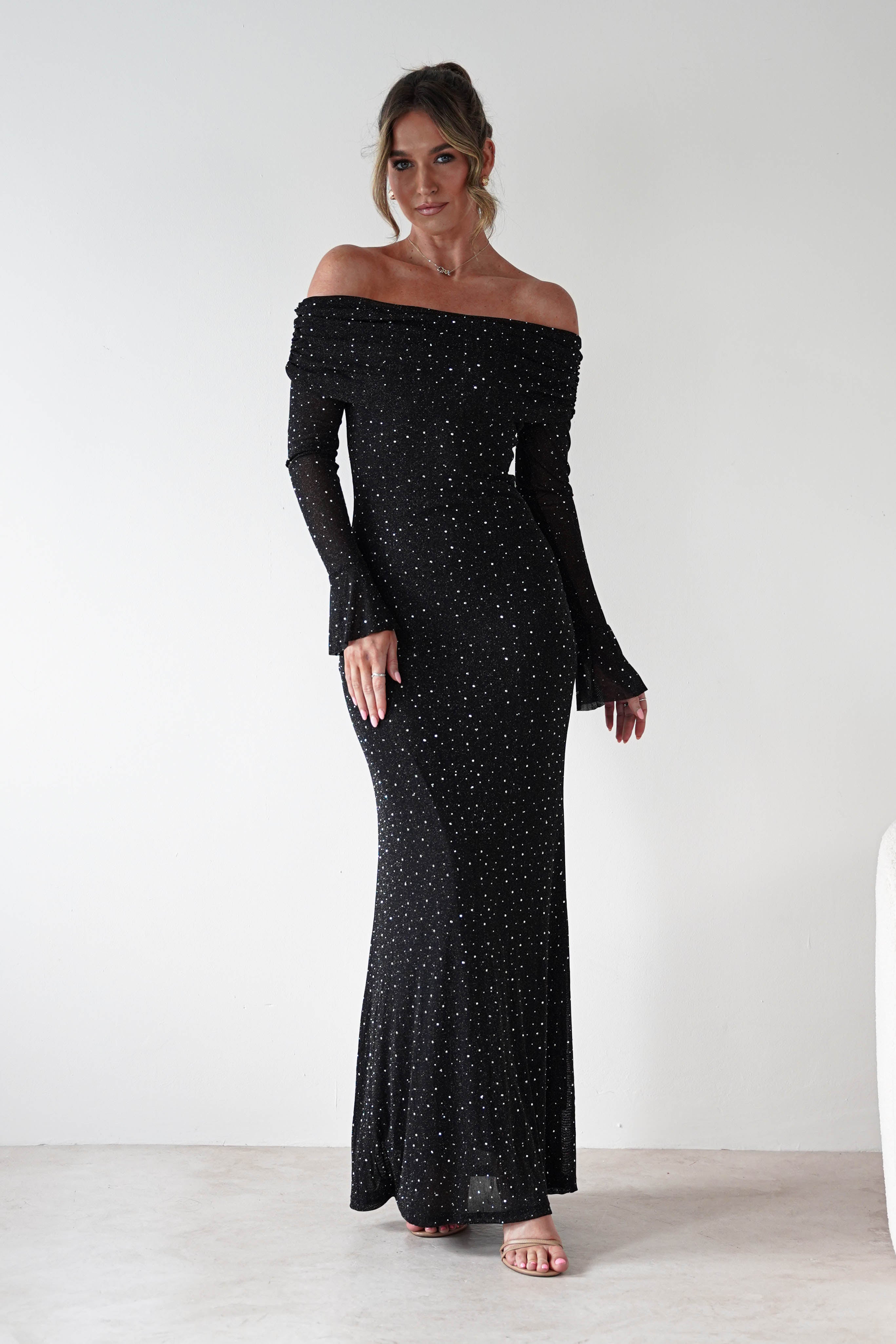 Vera & Lucy Dresses 1*DONE - V&L-23273- SPARKLING RHINESTONE EMBELLISHMENTS LONG DRESS
