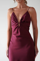 Vera & Lucy Dresses 1*DONE -VERY&LUCY-15766- Burgundy Spaghetti Strap Dress