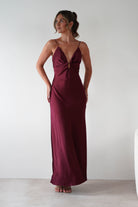 Vera & Lucy Dresses 1*DONE -VERY&LUCY-15766- Burgundy Spaghetti Strap Dress