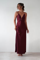Vera & Lucy Dresses 1*DONE -VERY&LUCY-15766- Burgundy Spaghetti Strap Dress
