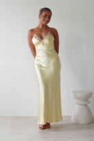 Dawn Soft Satin Maxi  | Yellow 