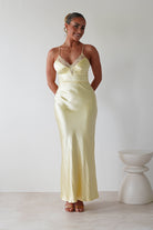 Dawn Soft Satin Maxi  | Yellow 